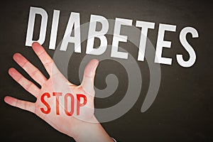 Composite image of hand with fingers spread out