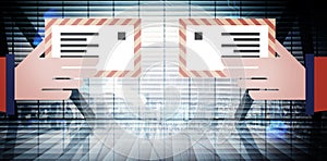 Composite image of hand posting letter