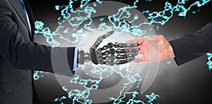 Composite image of hand presenting