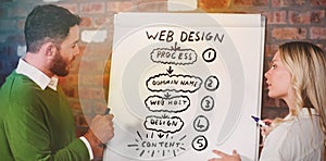 Composite image of handdrawn web design process