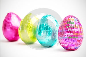 A Composite image of happy easter in different languages
