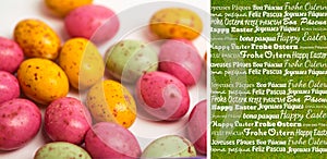 Composite image of happy easter in different languages