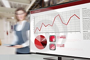 Composite image of happy woman holding diary