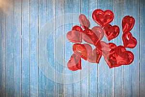 Composite image of heart balloons 3d