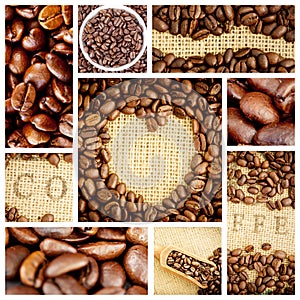 Composite image of heart indent in coffee beans