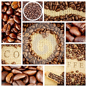 Composite image of heart indent in coffee beans photo