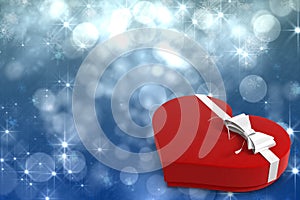 Composite image of heart shaped box of candy