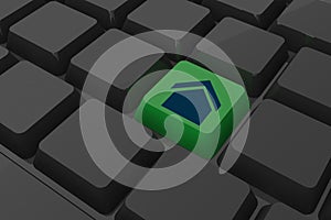 Composite image of house on key