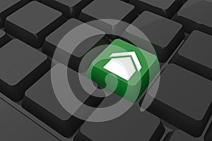 Composite image of house on key