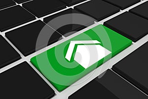 Composite image of house on key