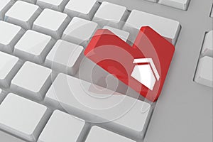 Composite image of house on key