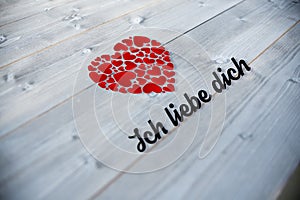 Composite image of ich liebe dich photo
