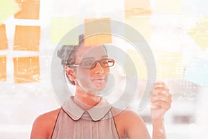 Composite image of illuminated cityscape