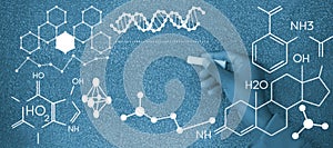 Composite image of illustration of chemical structure