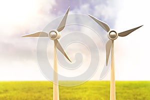 Composite image of illustration of wind mills 3d