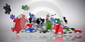 Composite image of image of 3d gambling chips