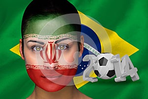 Composite image of iran football fan in face paint