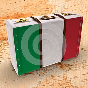 Composite image of italy flag suitcase