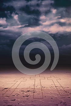 Composite image of a large cross