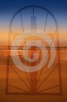 Composite image of a large cross