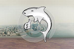 Composite image of loan shark doodle