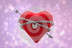 Composite image of locked heart