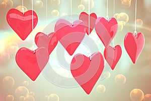 Composite image of love hearts