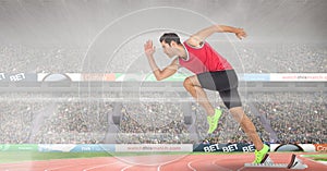 Composite image of man at sport