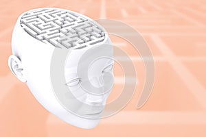 Composite image of maze as brain