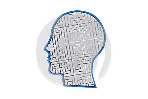 Composite image of maze brain in head