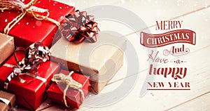 Composite image of merry christmas message