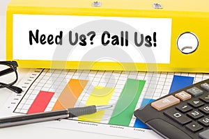 Composite image of need us call us