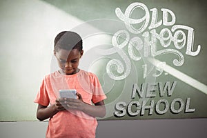 Composite image of old school vs new school