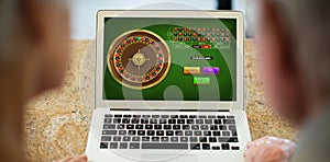 Composite image of online roulette game