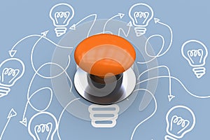 Composite image of orange push button