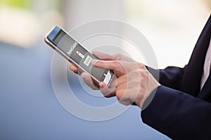 Composite image of payment declined text on mobile display
