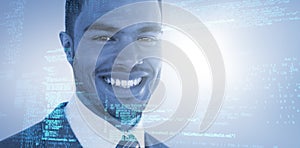 Composite image of portrait of smiling businessman