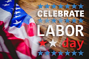 Composite image of poster of celebrate labor day text