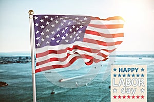 Composite image of poster of celebrate labor day text