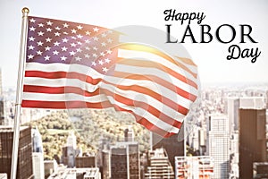 Composite image of poster of happy labor day text