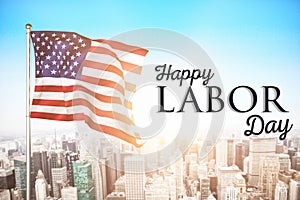 Composite image of poster of happy labor day text