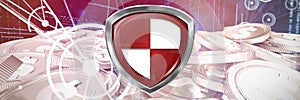 Composite image of a red bug badge