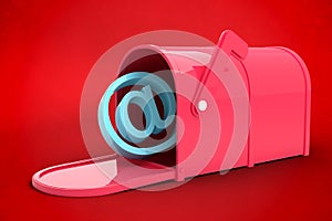 Composite image of red email post box