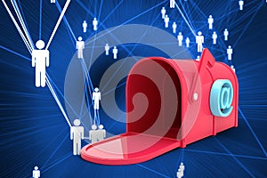 Composite image of red email post box