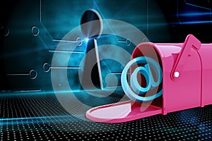 Composite image of red email post box