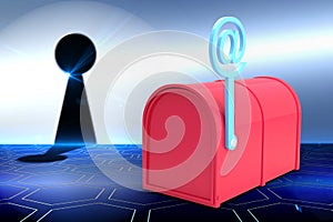 Composite image of red email post box