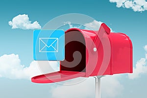 Composite image of red email postbox