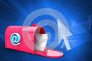 Composite image of red email postbox