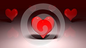 Composite image of red love hearts