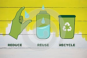 Composite image of reduce reuse recycle